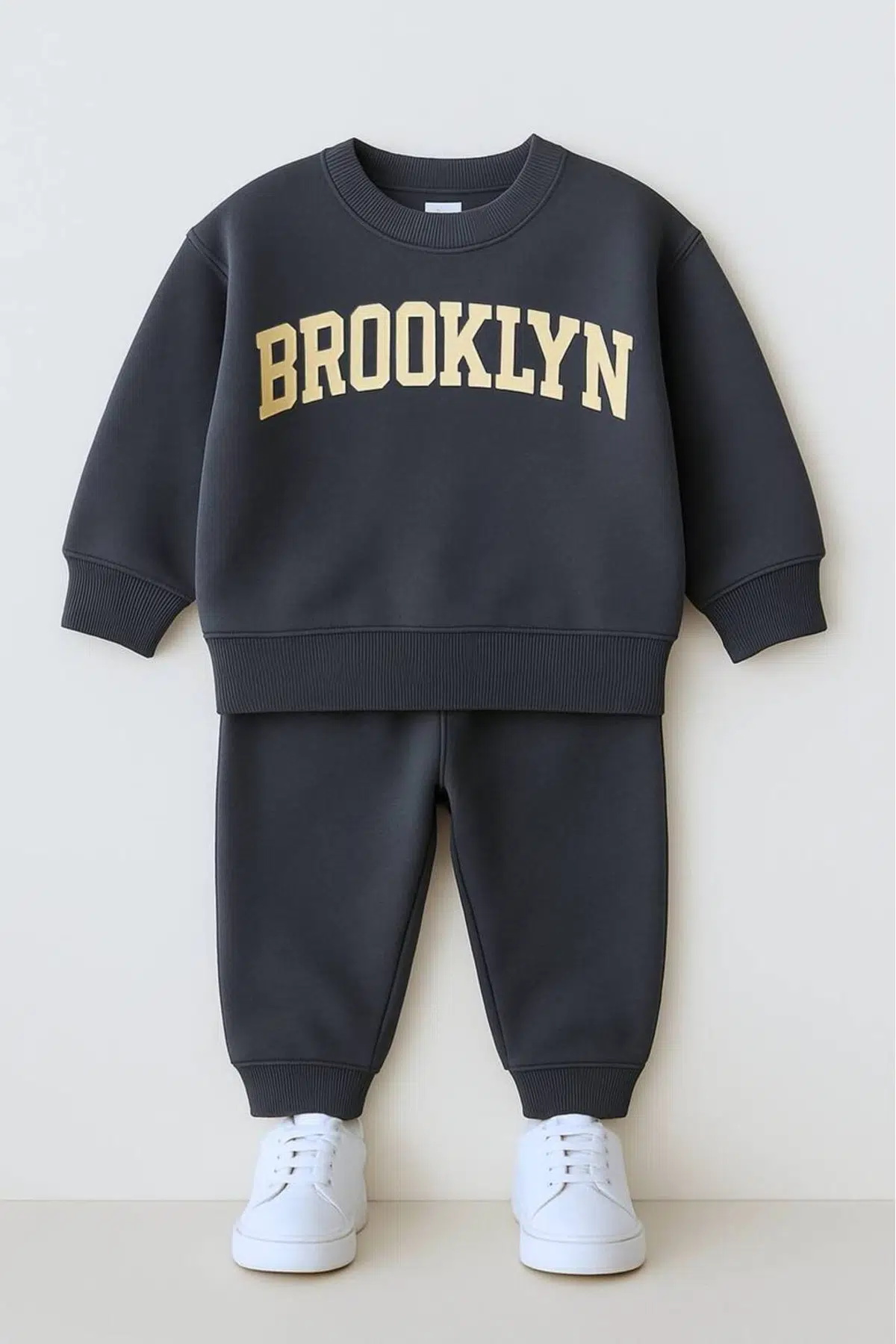 Brooklyn Baskılı Alt- Üst erkek çocuk takım - Gri