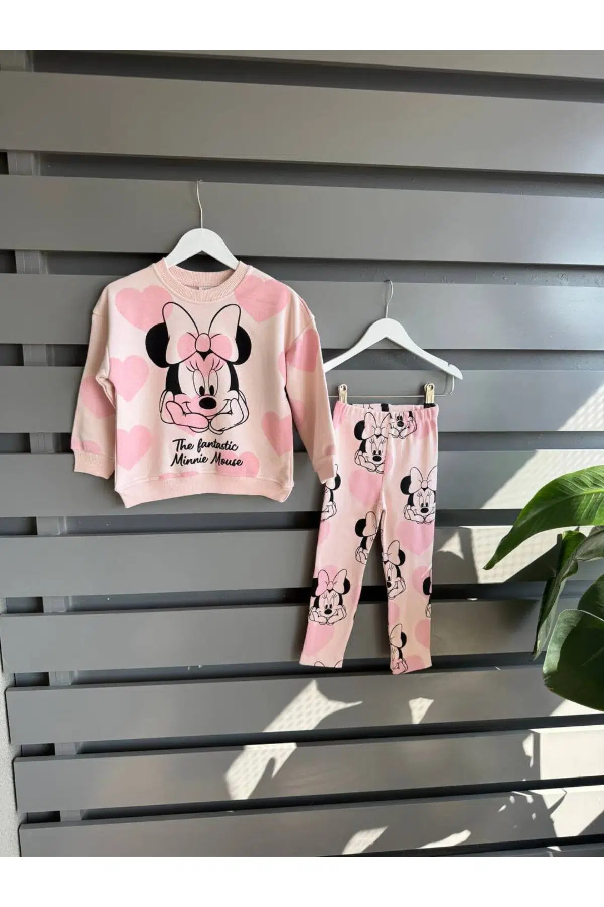 Disney Kalp Baskılı Fitilli Taytlı Takım - Pembe
