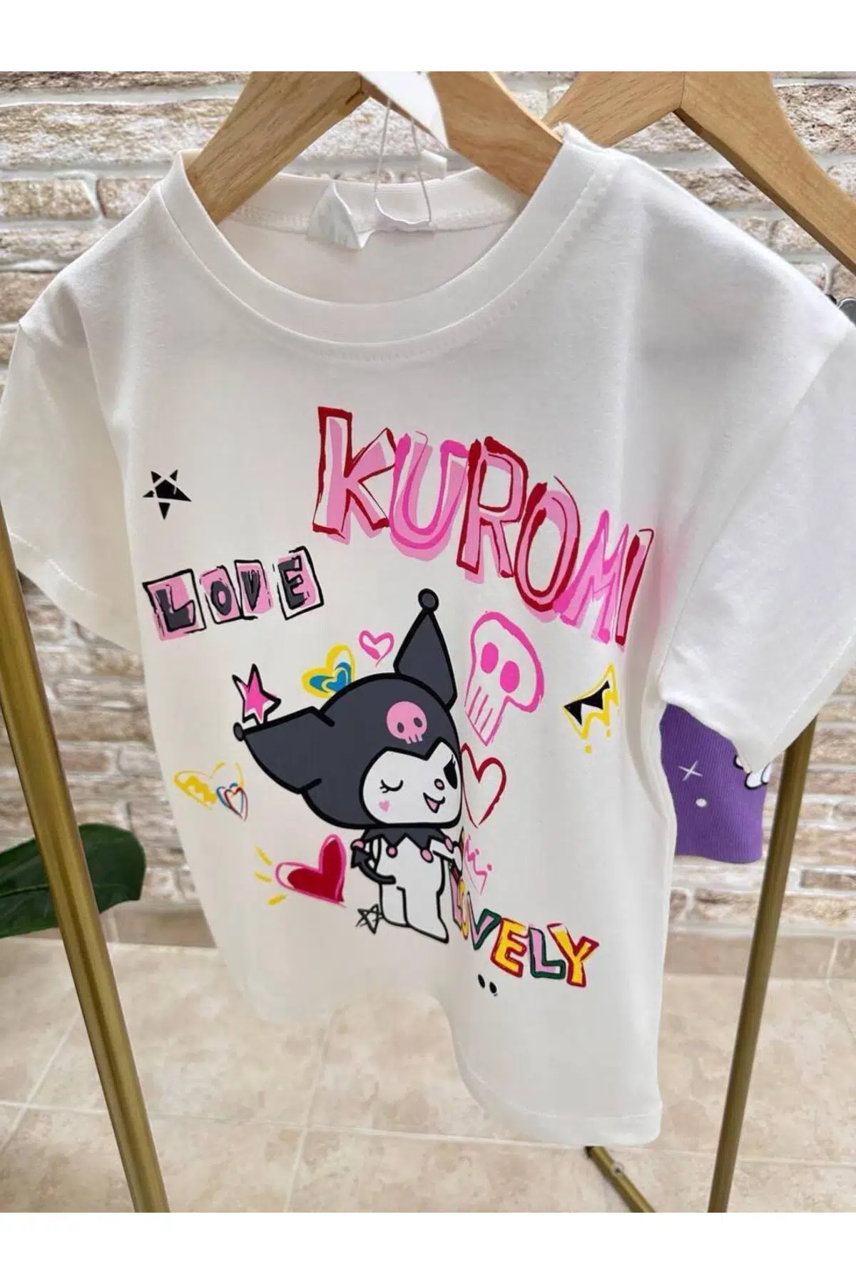 Lovely Kuromi Fitilli Şort Tayt Takım - Çok Renkli