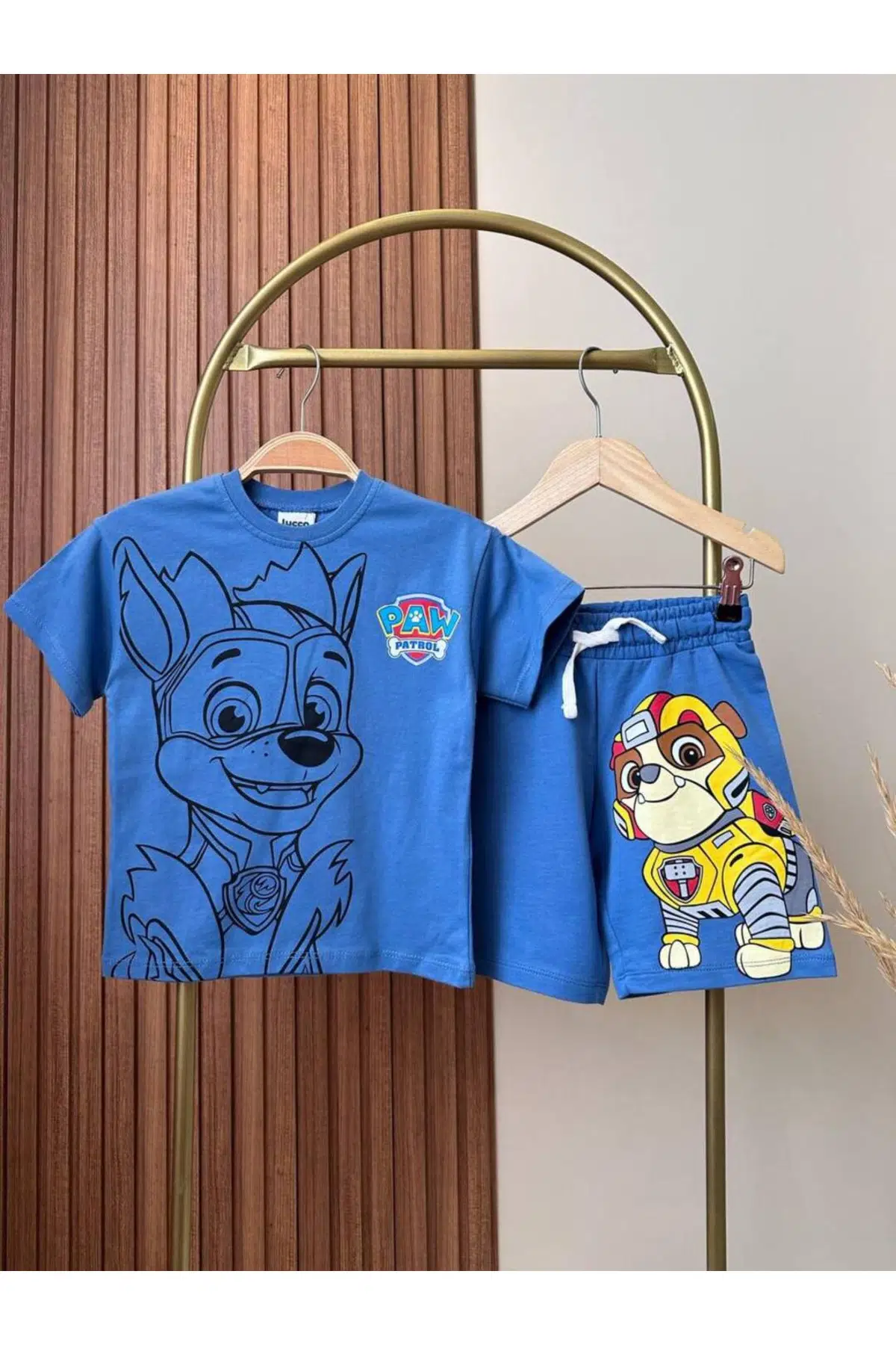 Paw Patrol Baskılı Erkek Çocuk Tişört Şort Takım - Mavi