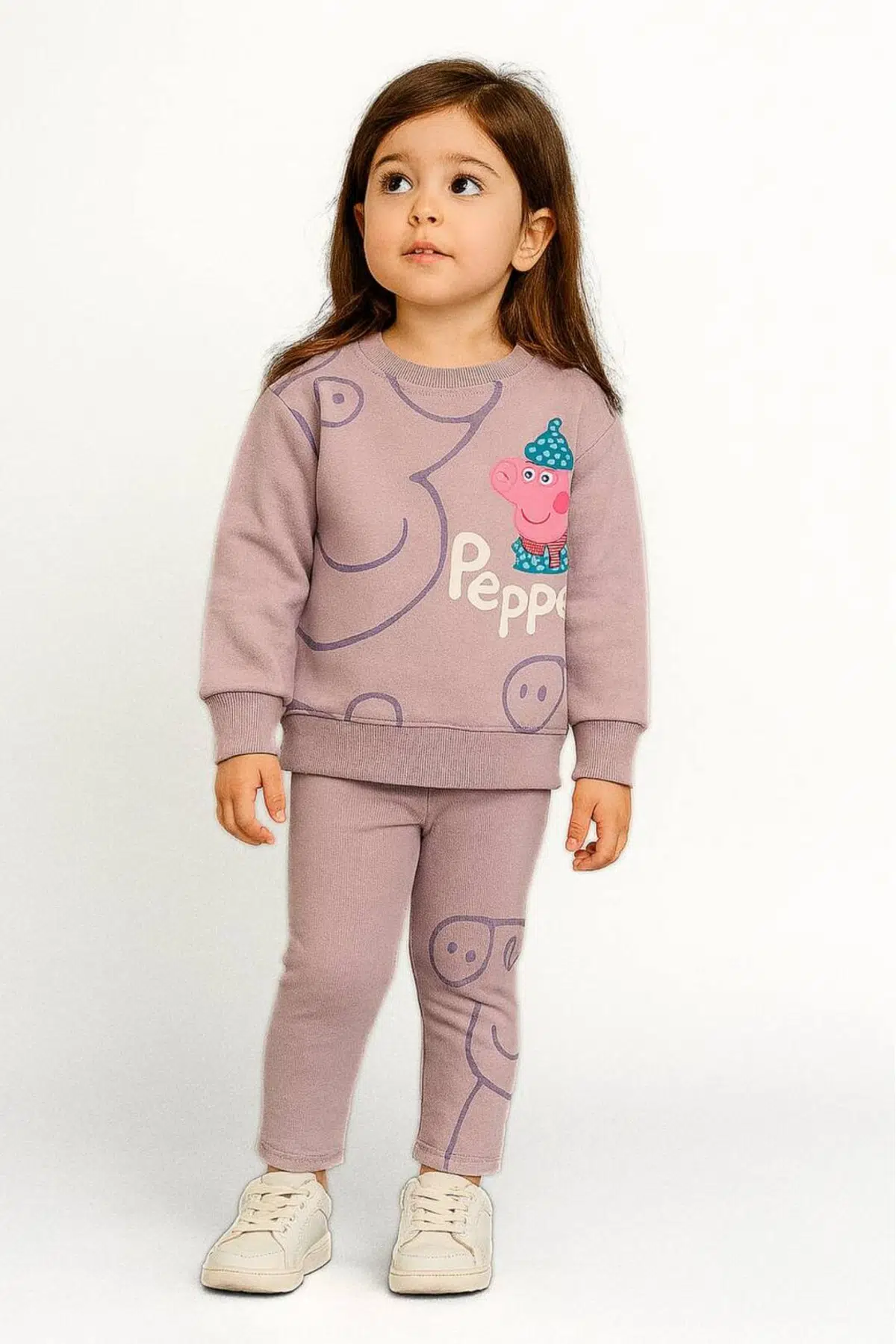 Peppa Kız Çocuk taytlı Alt- Üst Takım